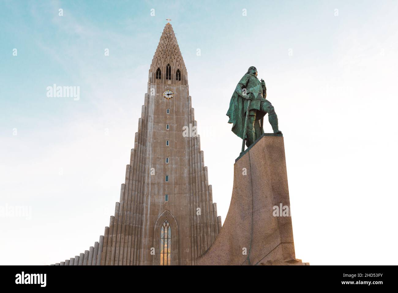 Hallgrímskirkja badete in Rekjavik, Island Stockfoto