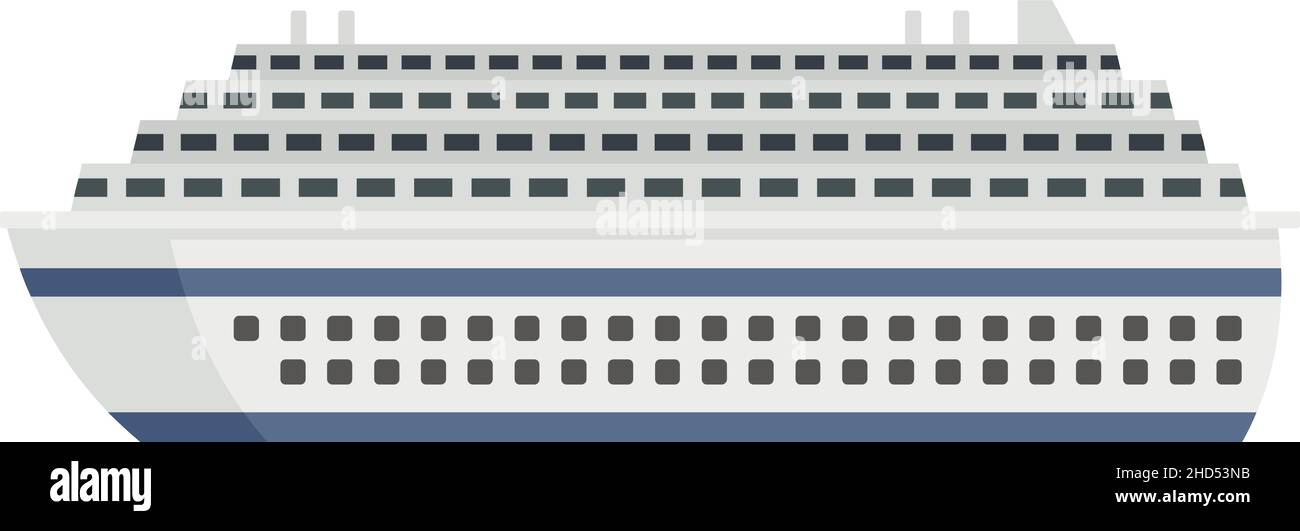 Symbol für eine transatlantische Kreuzfahrt. Flache Abbildung des Vektorsymbols für transatlantische Kreuzfahrten auf weißem Hintergrund Stock Vektor