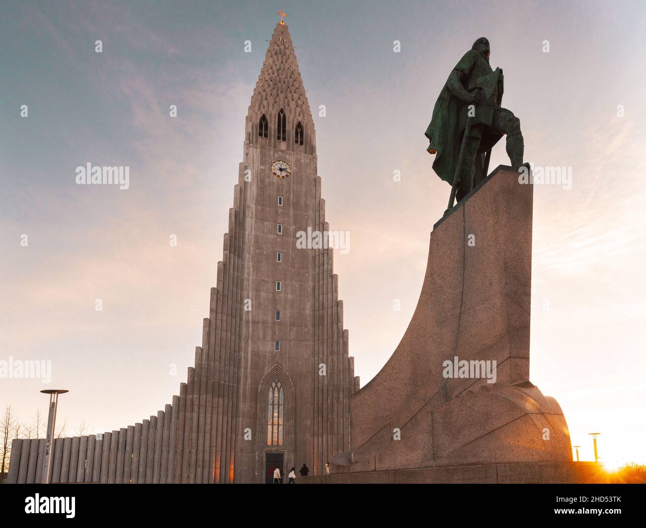 Hallgrímskirkja badete in Rekjavik, Island Stockfoto