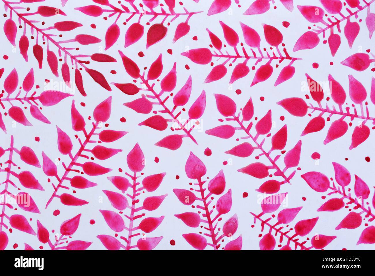 Rosa Blätter Hintergrund Aquarell Illustration Stockfoto