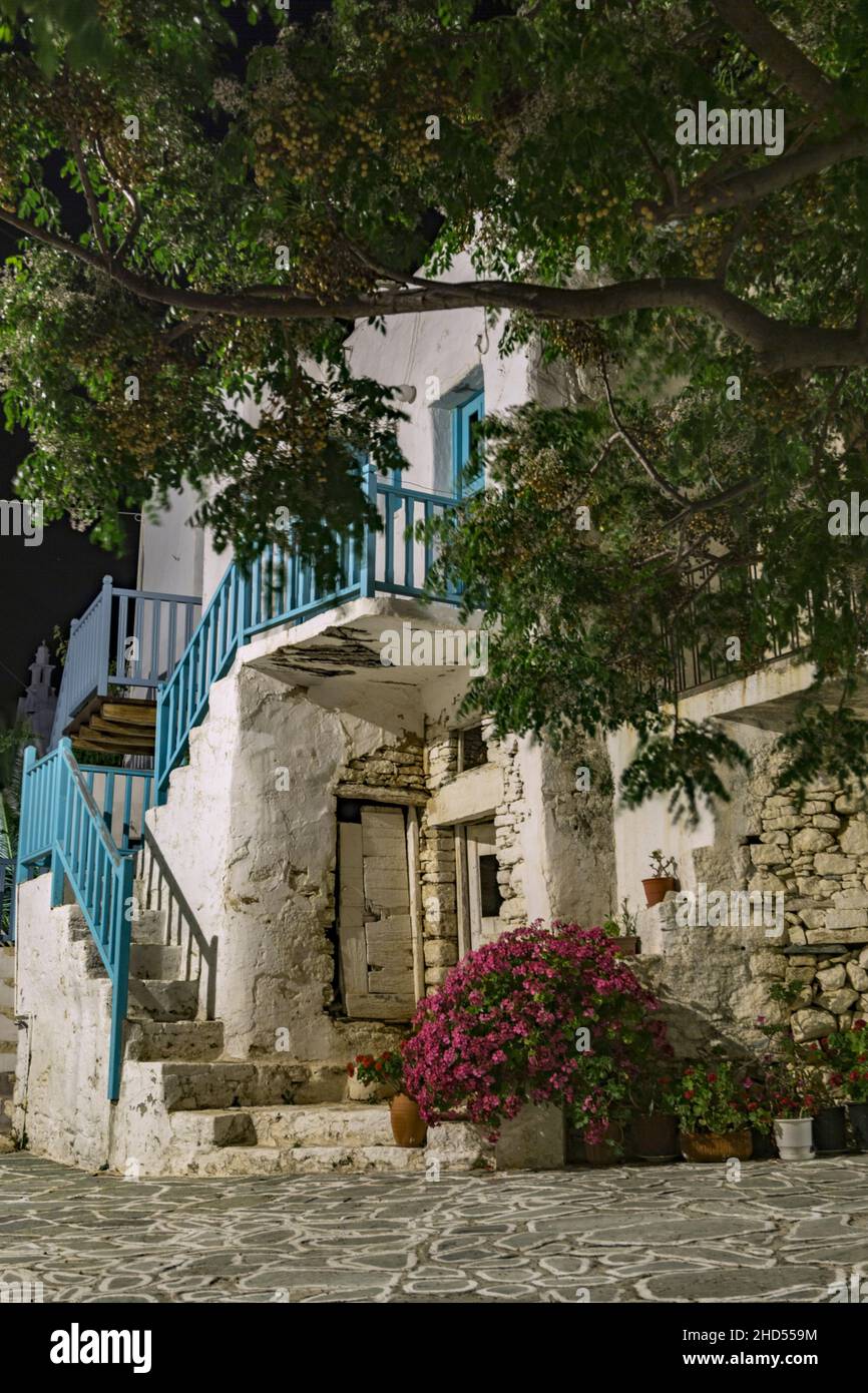 Altstadt von Folegandros. Stockfoto