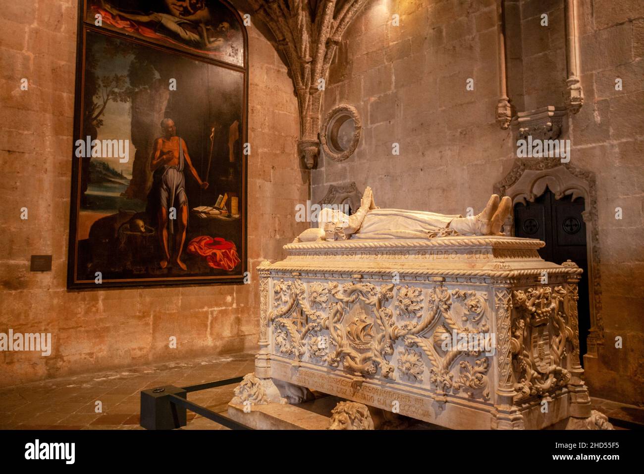 Grab von Vasco da Gama, Mosteiro dos Jeronimos, Lissabon, Portugal, Südwesteuropa Stockfoto