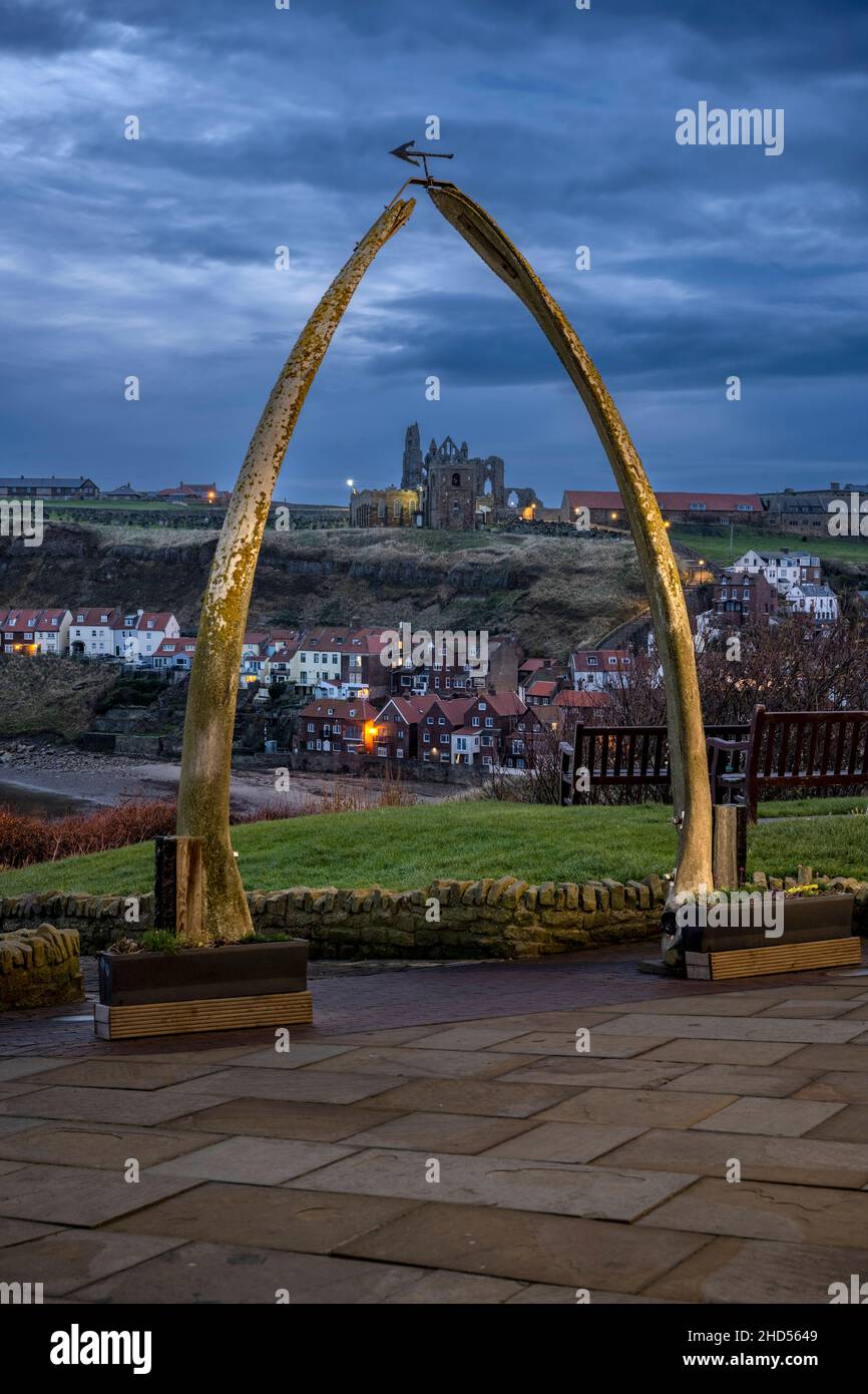 Whitby Whale Bone Arch. Stockfoto