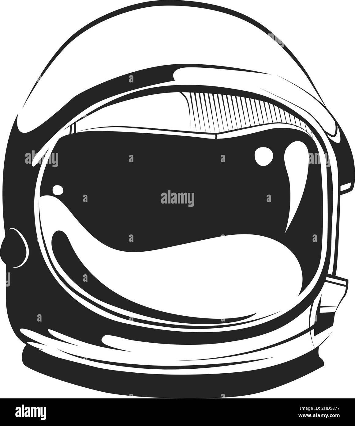 Symbol für den Weltraumhelm. Raumanteil. Astronaut- oder Raumfahrer-Symbol Stock Vektor