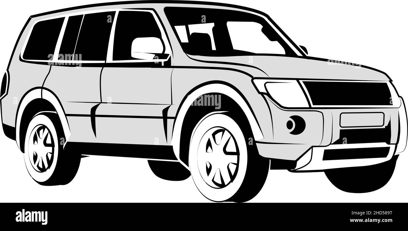 Logo des Reisewagens. Auto-Symbol für Geländewagen Stock Vektor