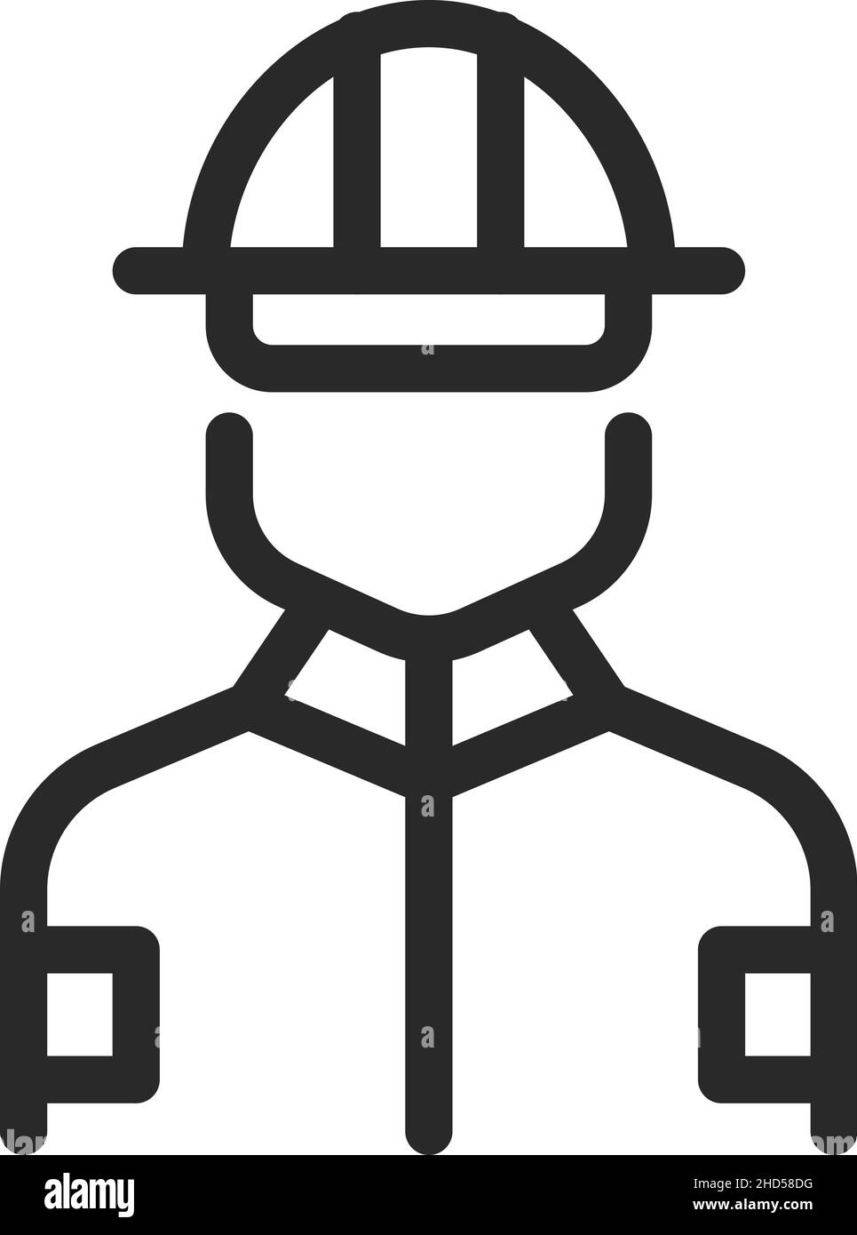 Feuerwehrsymbol. Feuerwehrmann-Avatar im Linienstil Stock Vektor