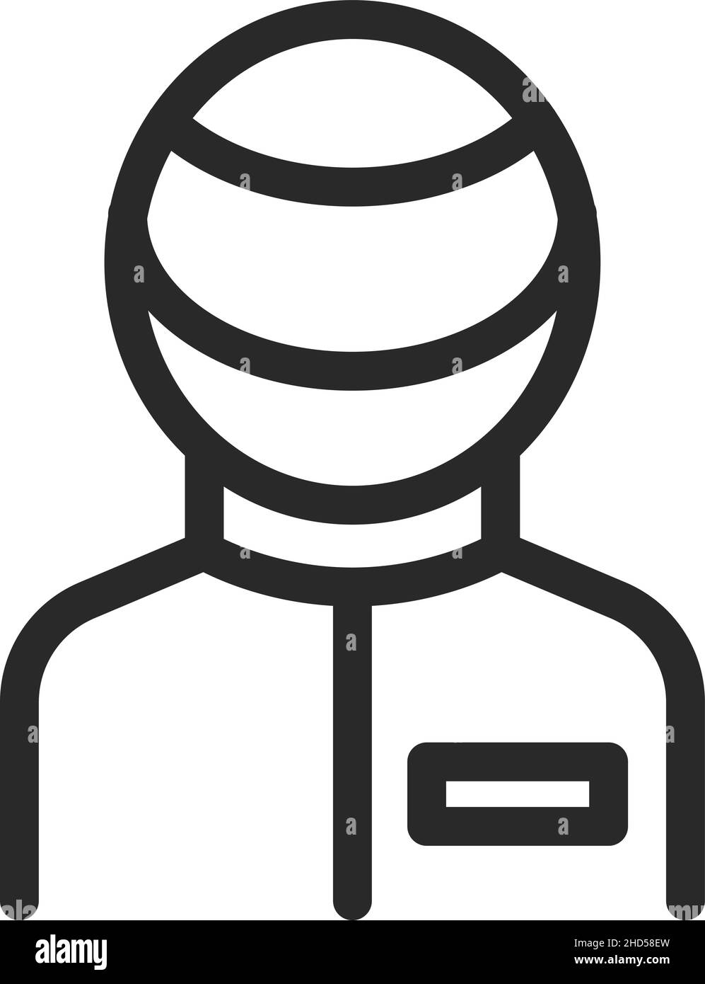 Person im Helm-Avatar. Rennfahrer-Symbol. Autopilot Stock Vektor