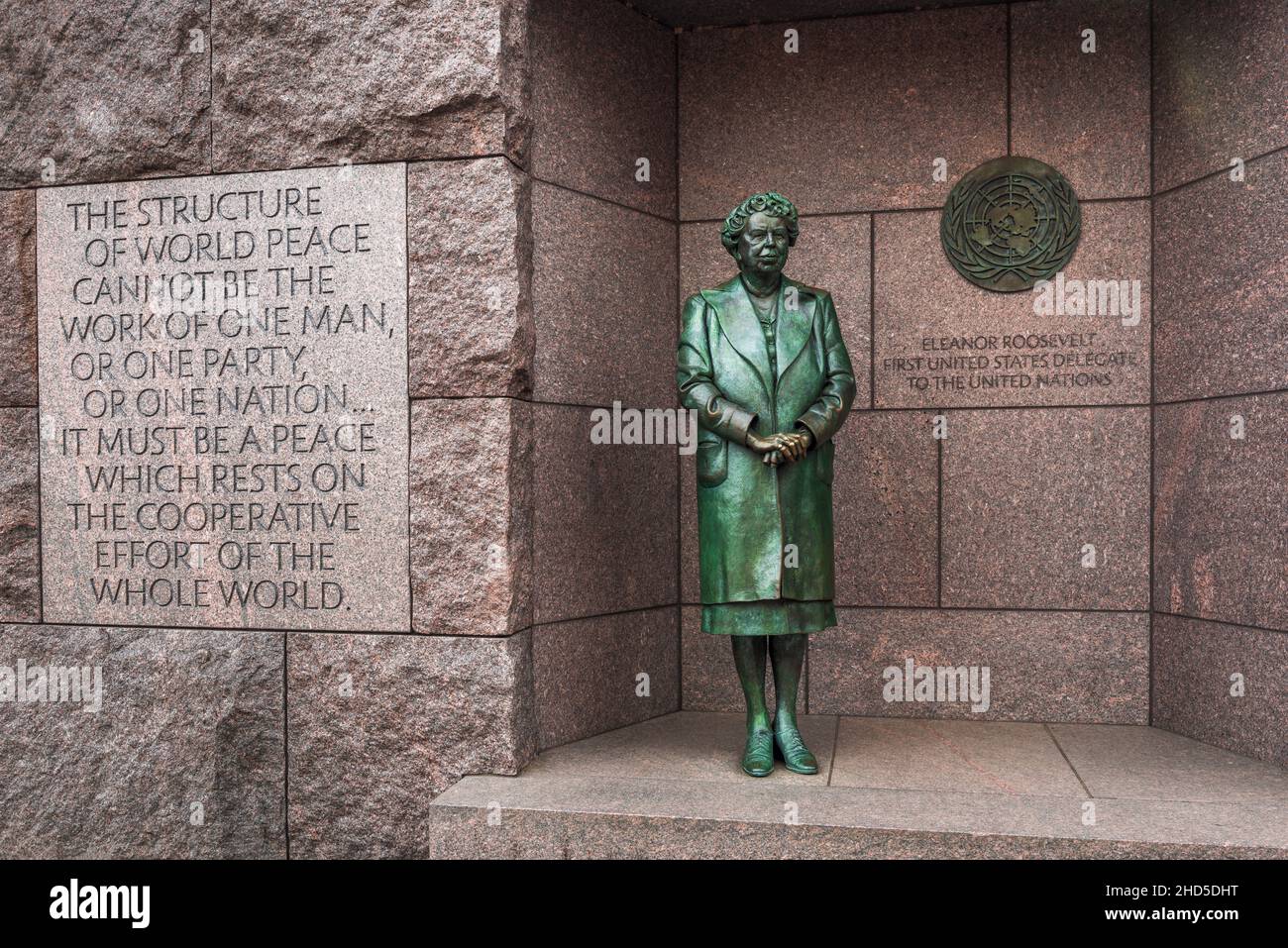Statue von Eleanor Roosevelt am Franklin Delano Roosevelt Memorial, Washington, DC USA Stockfoto