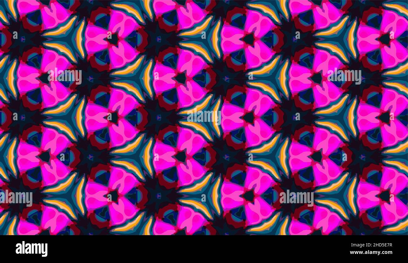 Helle und Neon mehrfarbige nahtlose Muster Textur und Vorlage. Mehrfarbig. Farbenfrohe ornamentale Grafik-Dessin. Farbige Mosaikornamente. Vektor Stock Vektor
