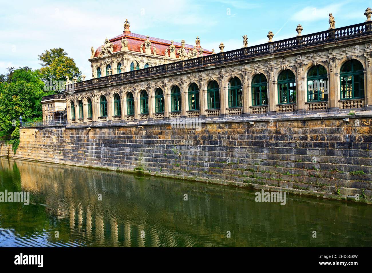 Dresden Deutschland die Zwinger Wassergraben Stockfoto