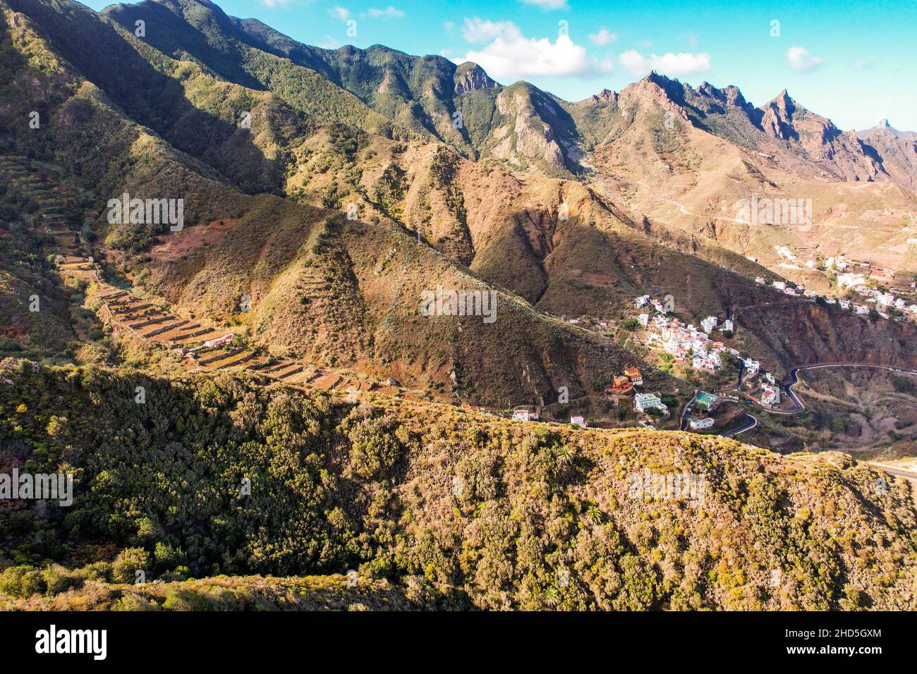 Eine schöne Aussicht auf die Anaga Mountains. Teneriffa, Kanarische Inseln, Spanien Stockfoto