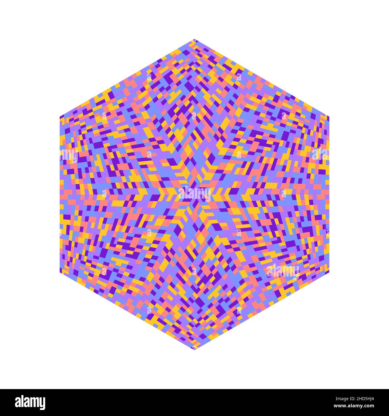 Geometrische isolierte bunte geflieste Mosaik Sechseck-Form Stock Vektor