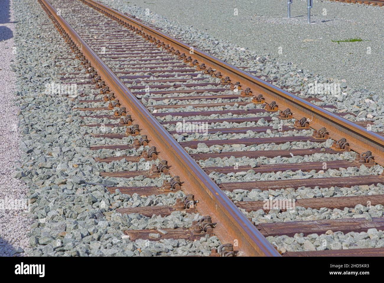 Nahaufnahme der Eisenbahnstrecke Stockfoto