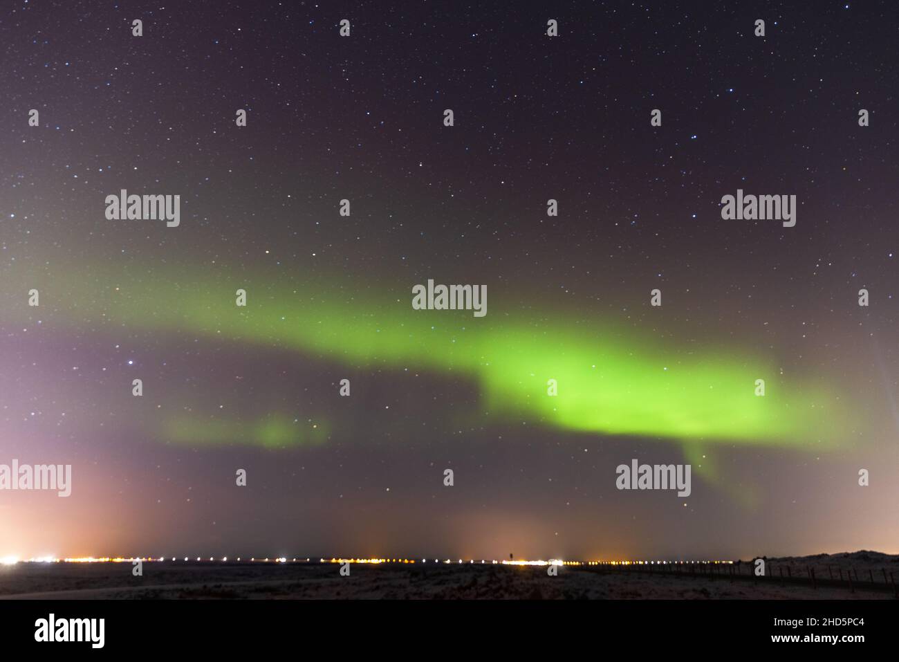 Nordlichter in Island außerhalb von Rekjavik Stockfoto