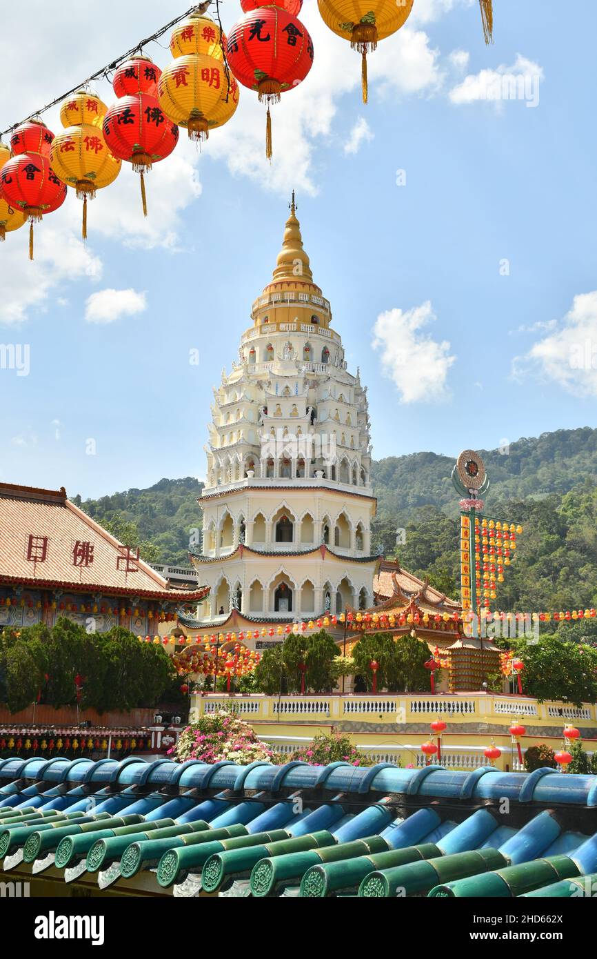 Der Kek Lok Si Tempel ist ein buddhistischer Tempel in Air ITAM, Penang, Malaysia. Es ist der größte buddhistische Tempel in Malaysia Stockfoto