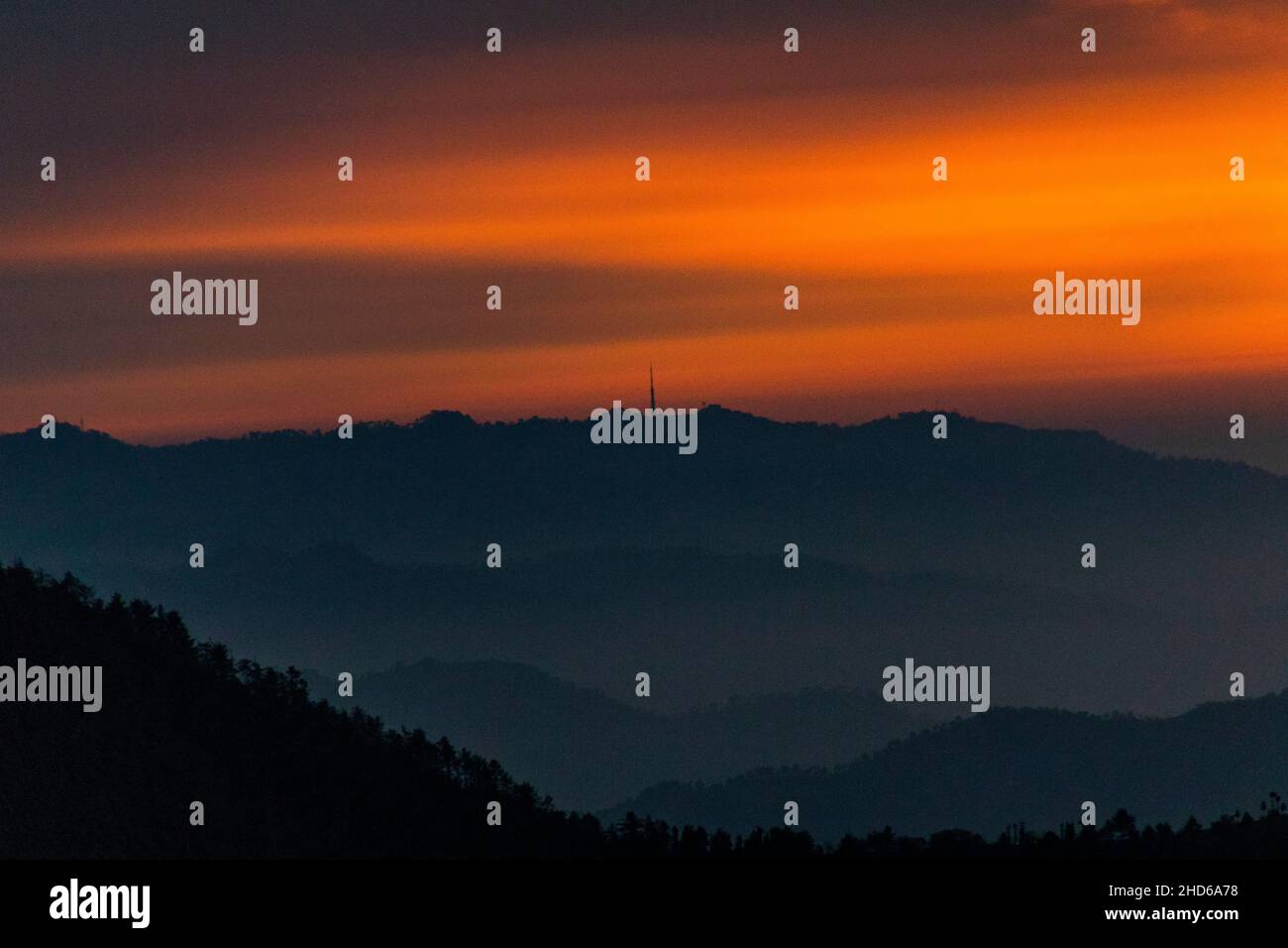 Verschiedene Ausblicke auf die Berge von Shimla Stockfoto