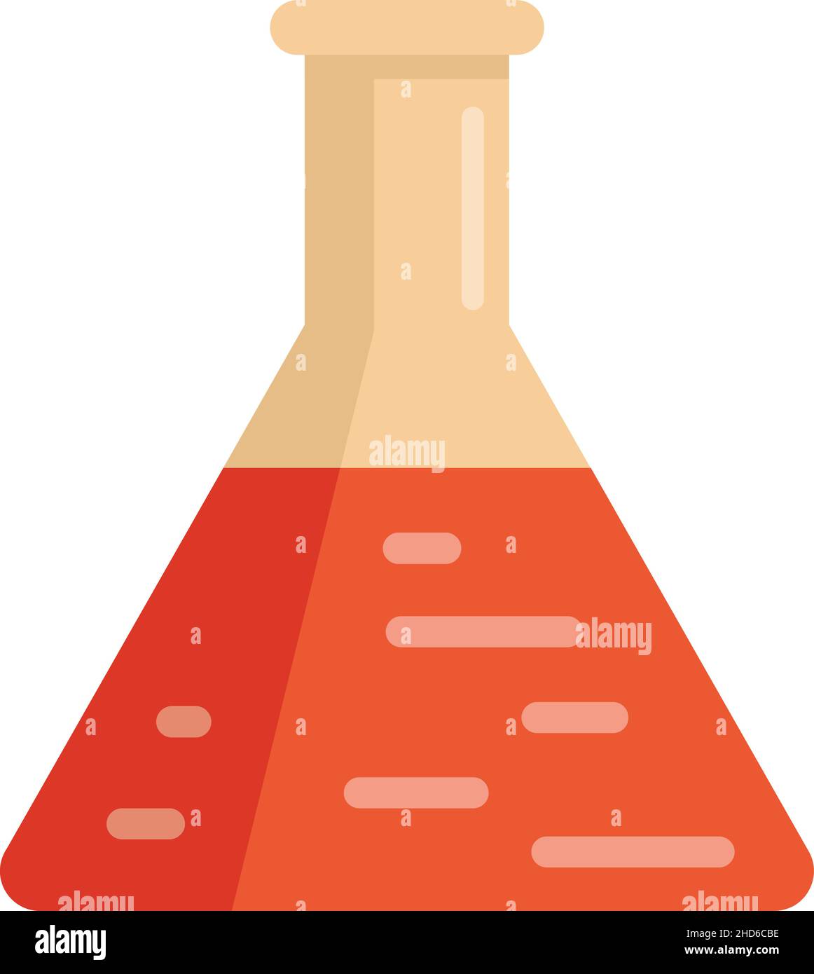 Symbol für Biophysik-Kolben. Flache Darstellung des Vektorsymbols für Biophysik-Kolben auf weißem Hintergrund Stock Vektor