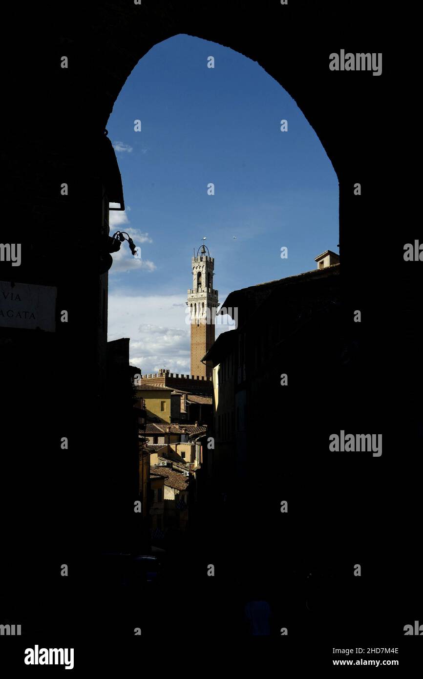 Piazza del Campo von Siena. Stockfoto