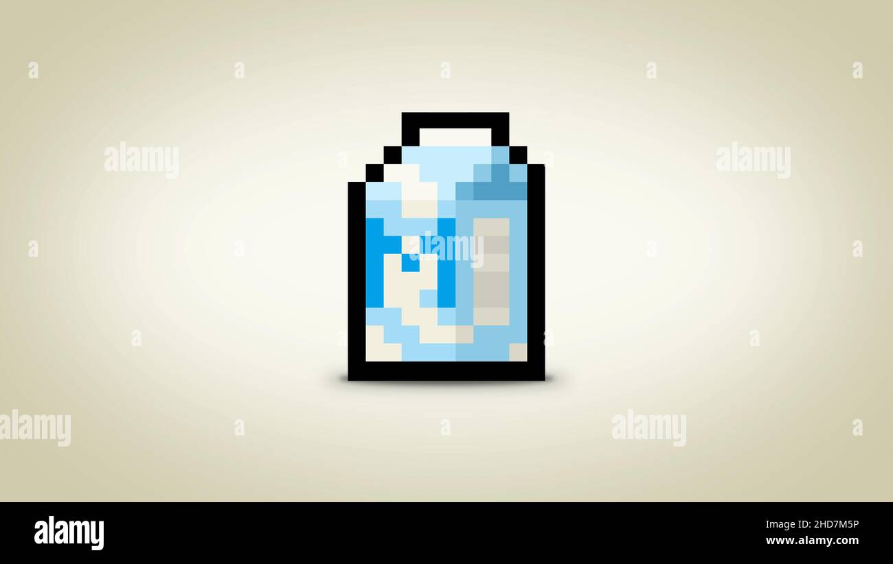 Pixel 8 Bit Pack Milch Hintergrund - hohe Auflösung 4K Tapete Stockfoto