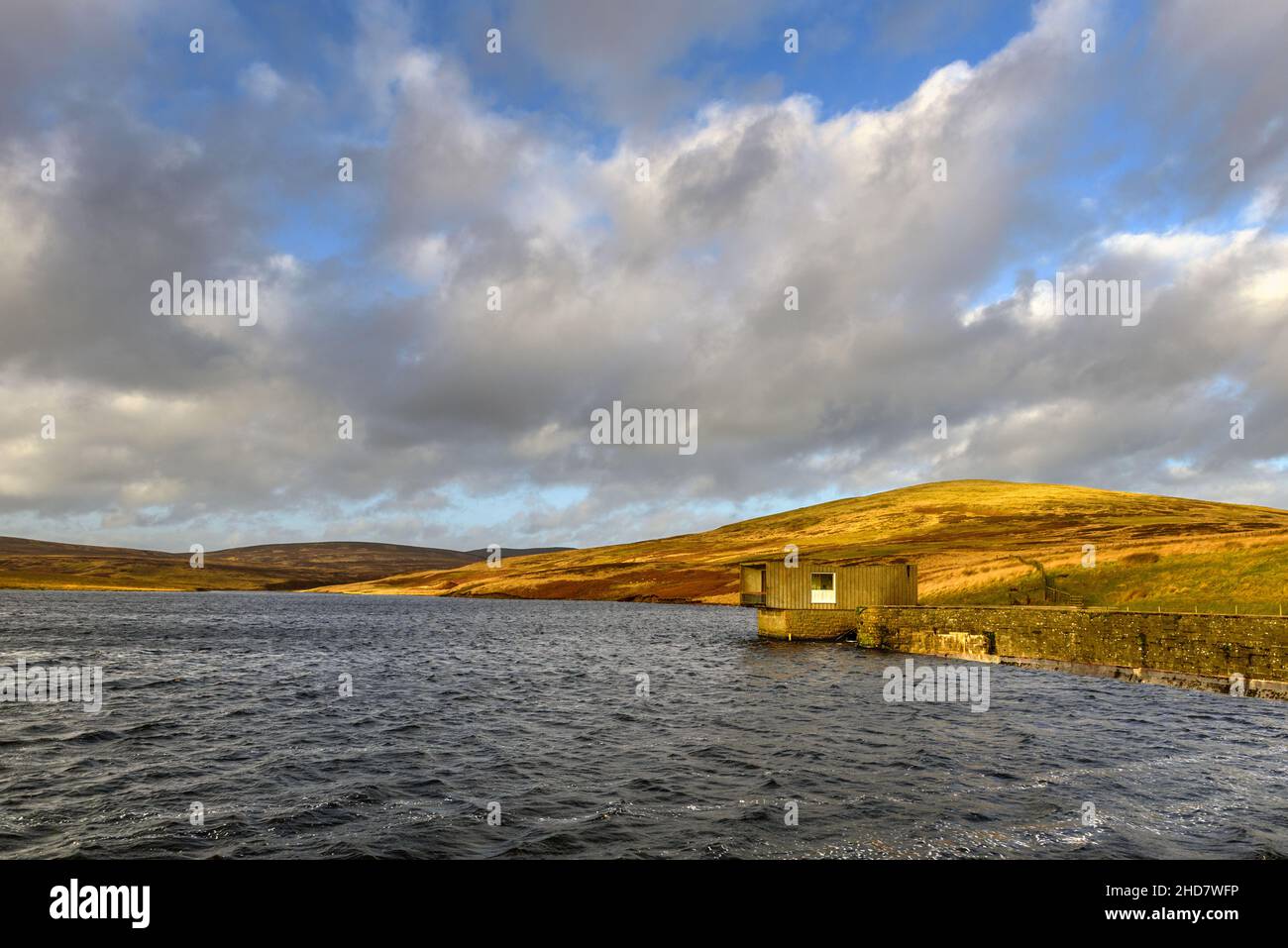 Das West Water Reservoir in der Nähe von West Linton, Midlothian, Schottland Stockfoto