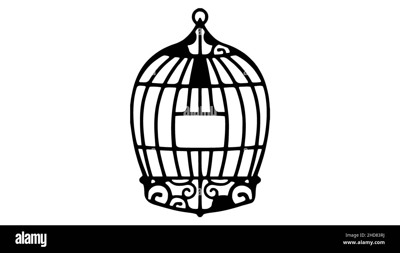 Vogelkäfigsymbol. Einfache flache Vektordarstellung. Leeren Sie den Käfig oder die Falle für Vögel Stock Vektor