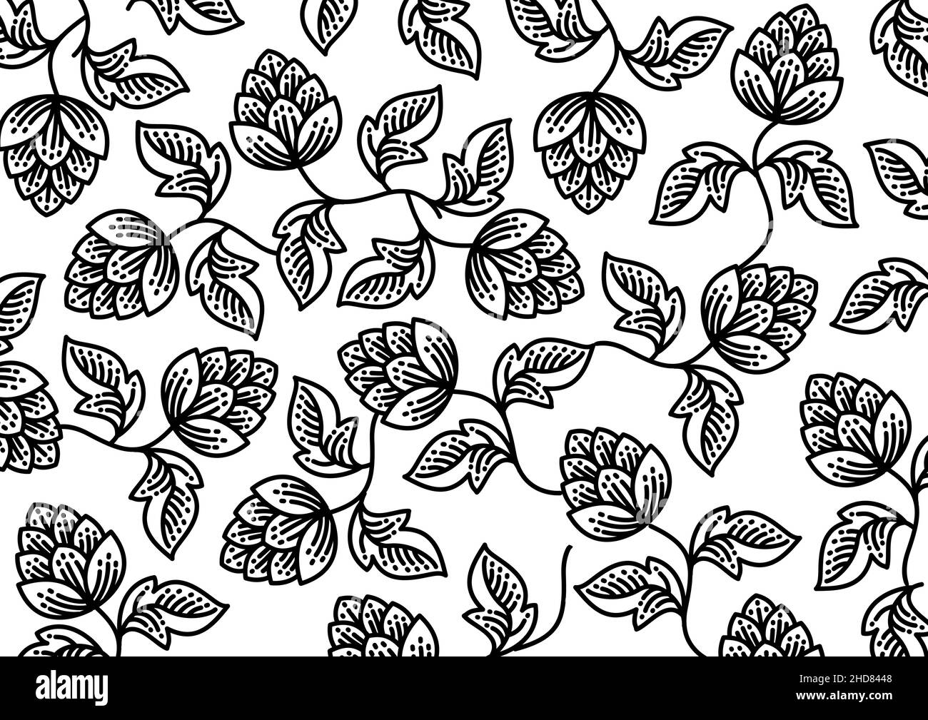 Blumenmuster. Blume nahtloser Hintergrund. Florieren Ziergarten, Vektor-Illustration Stock Vektor