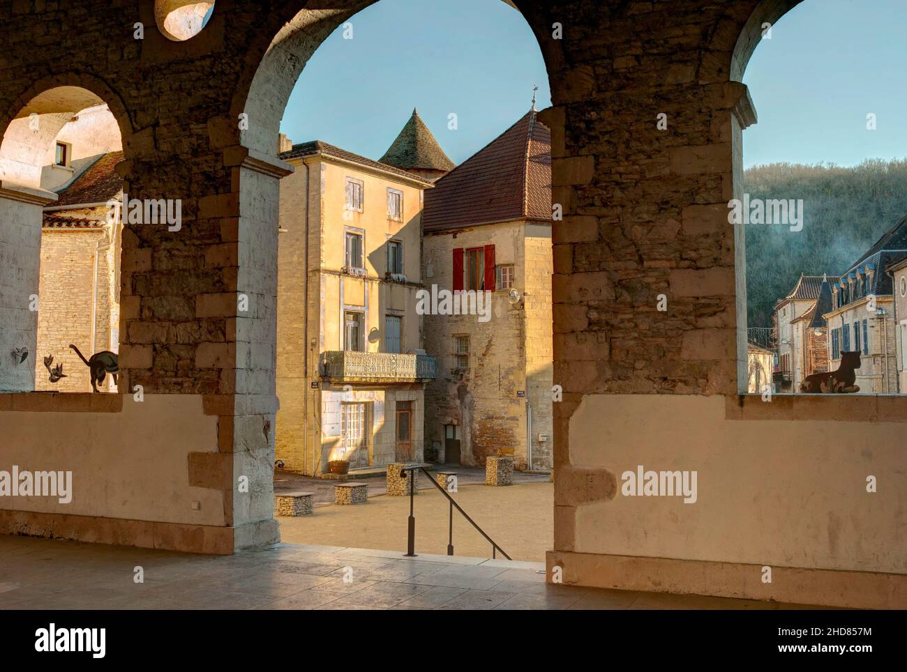 Die Markthalle, Catus, Lot Department, Frankreich Stockfoto