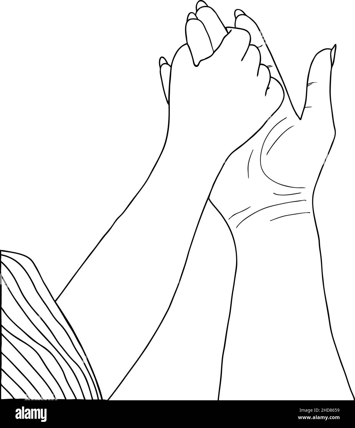 Kinder Hand halten Mütter Hand weibliche Familie Mütter Tag Stock Vektor