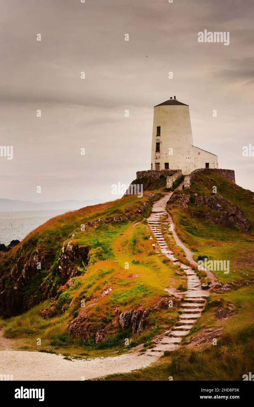 The Old Lighthouse, Llandwyn Island, Anglesey, Wales Stockfoto