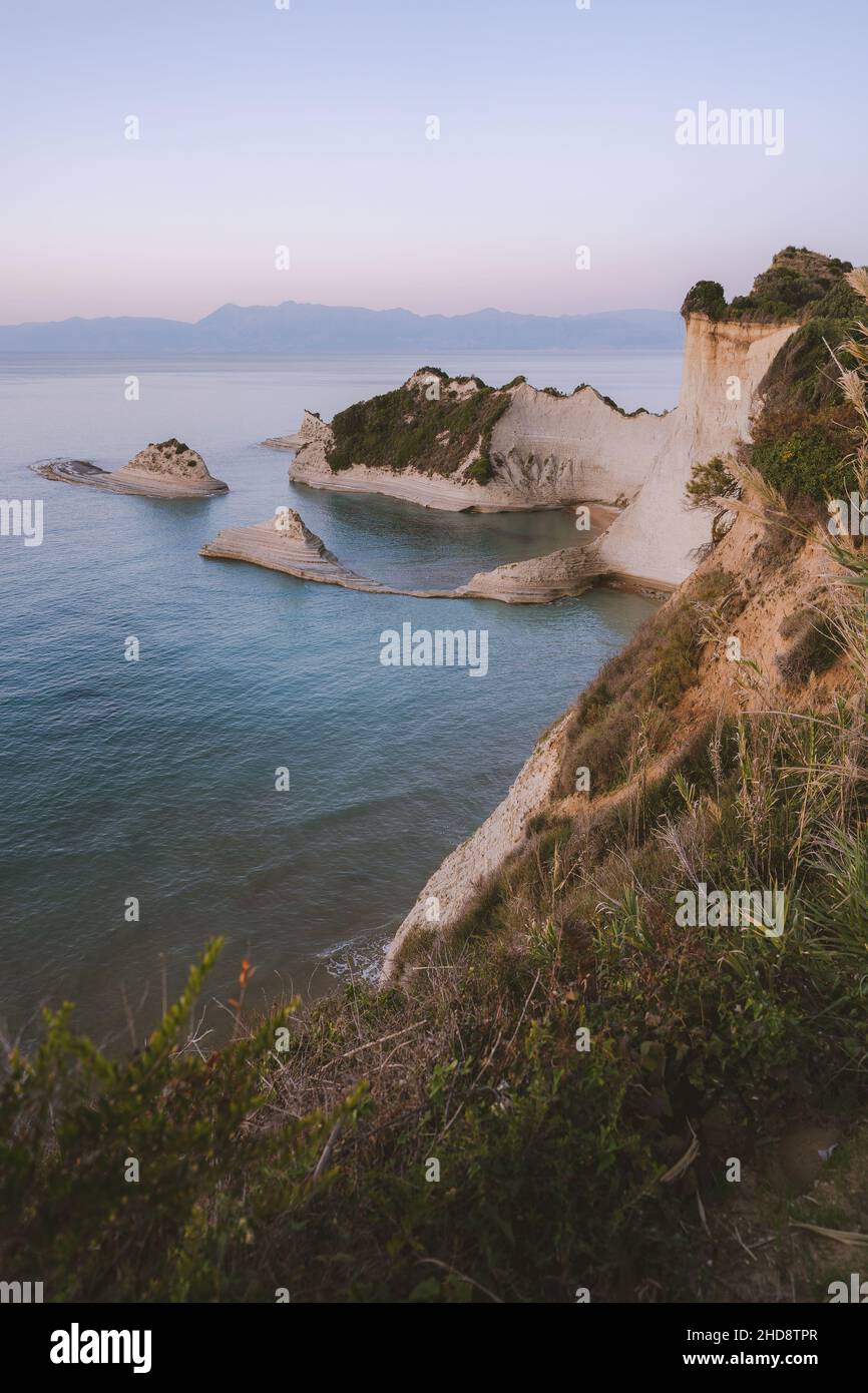 Cape Drastis bei Sonnenuntergang Stockfoto