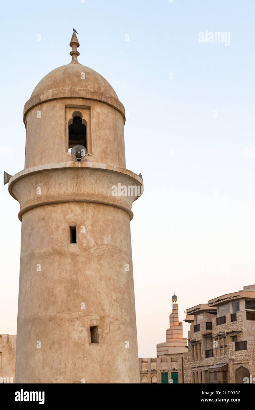 Minarett der Islamischen Moschee Stockfoto