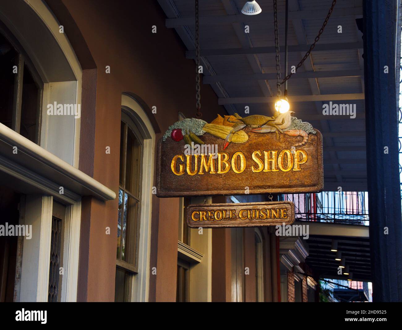 Gumbo Shop Kreolisches Restaurant in New Orleans Stockfoto