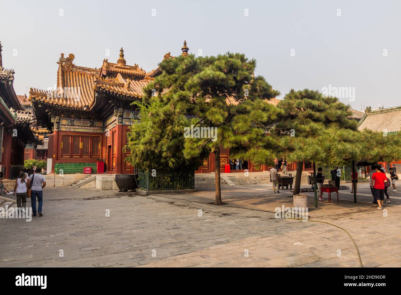 PEKING, CHINA - 28. AUGUST 2018: Lama-Tempel Yonghe Lamasery in Peking, China Stockfoto