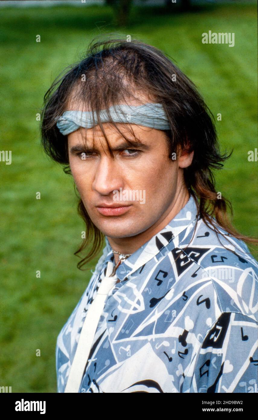 HILVERSUM, NIEDERLANDE - 06. JUL 1985: Leadsänger Fish von der Band Marillion. Marillion ist eine britische Rockband, die 1979 gegründet wurde. Stockfoto