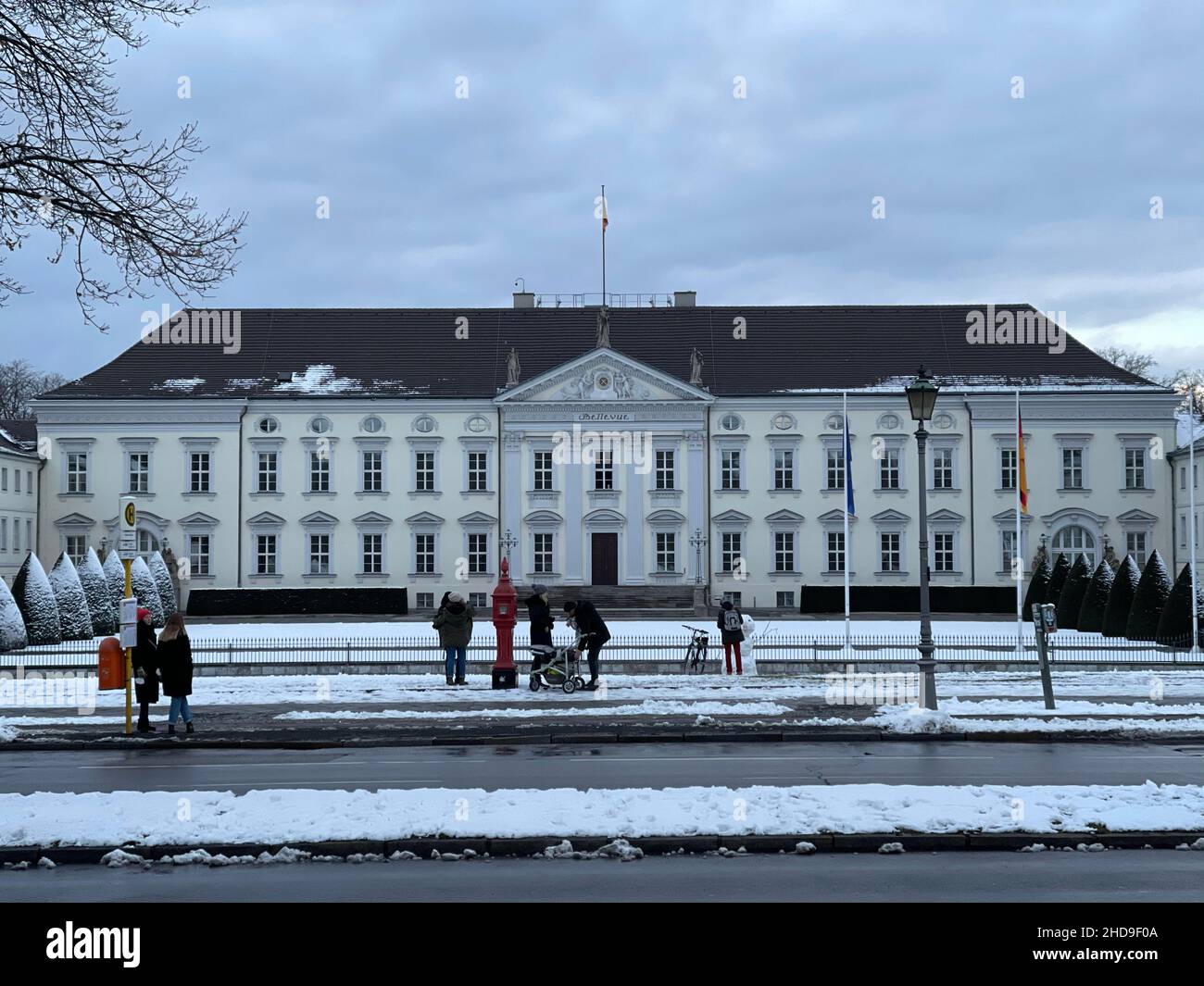 Schloss Bellevue in Berlin, Deutschland im Winter Stockfoto