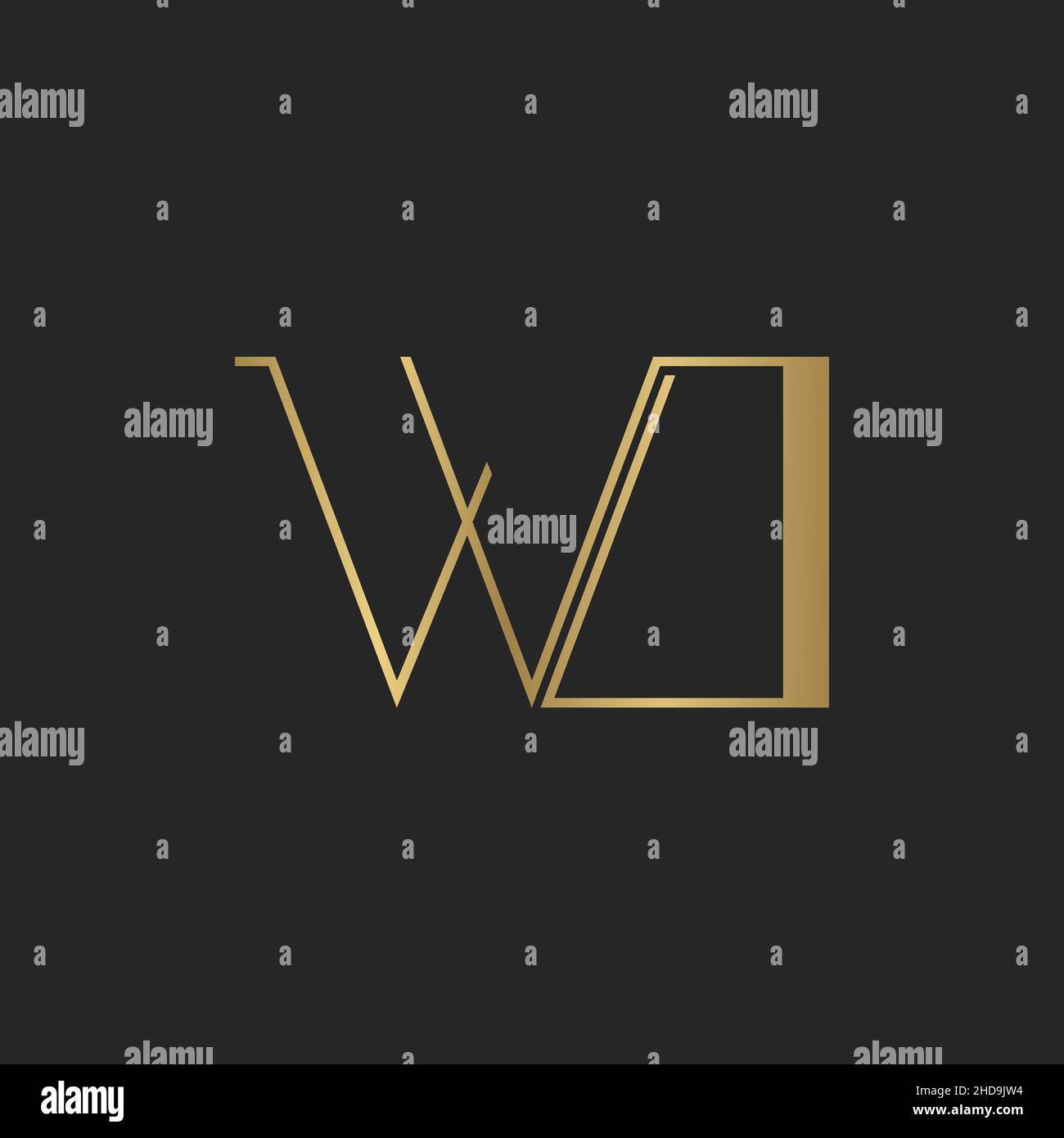 Buchstabenbuchstaben Initialen Monogramm-Logo DW, WD, W und D Stock Vektor