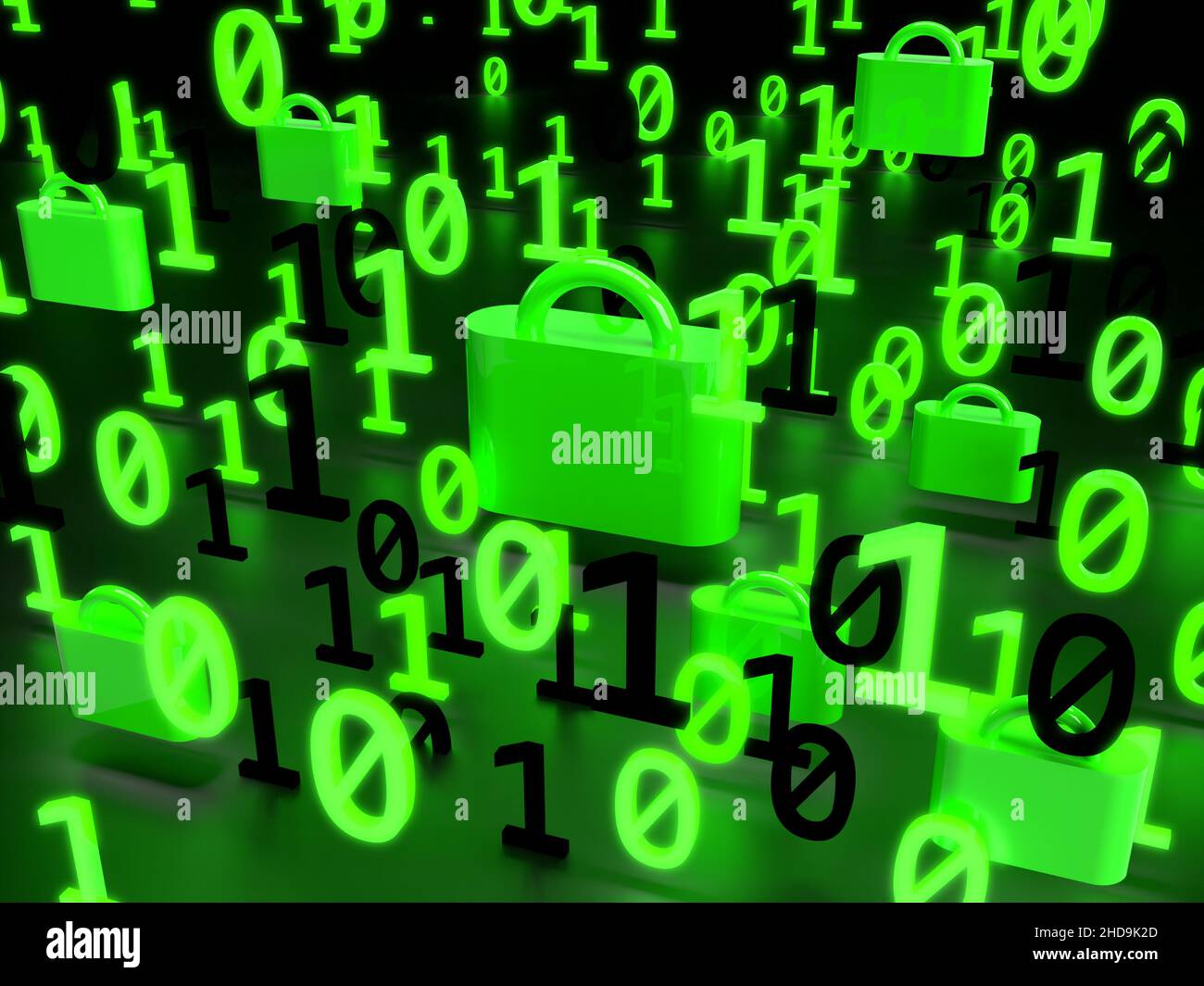 Digitale Sperren, Cybersecurity-Verschlüsselungskonzept Stockfoto