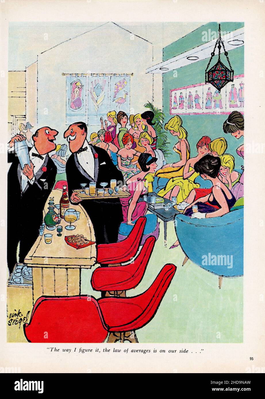 Februar 1965 Ausgabe des 'Playboy' Magazine Cartoon, USA Stockfoto