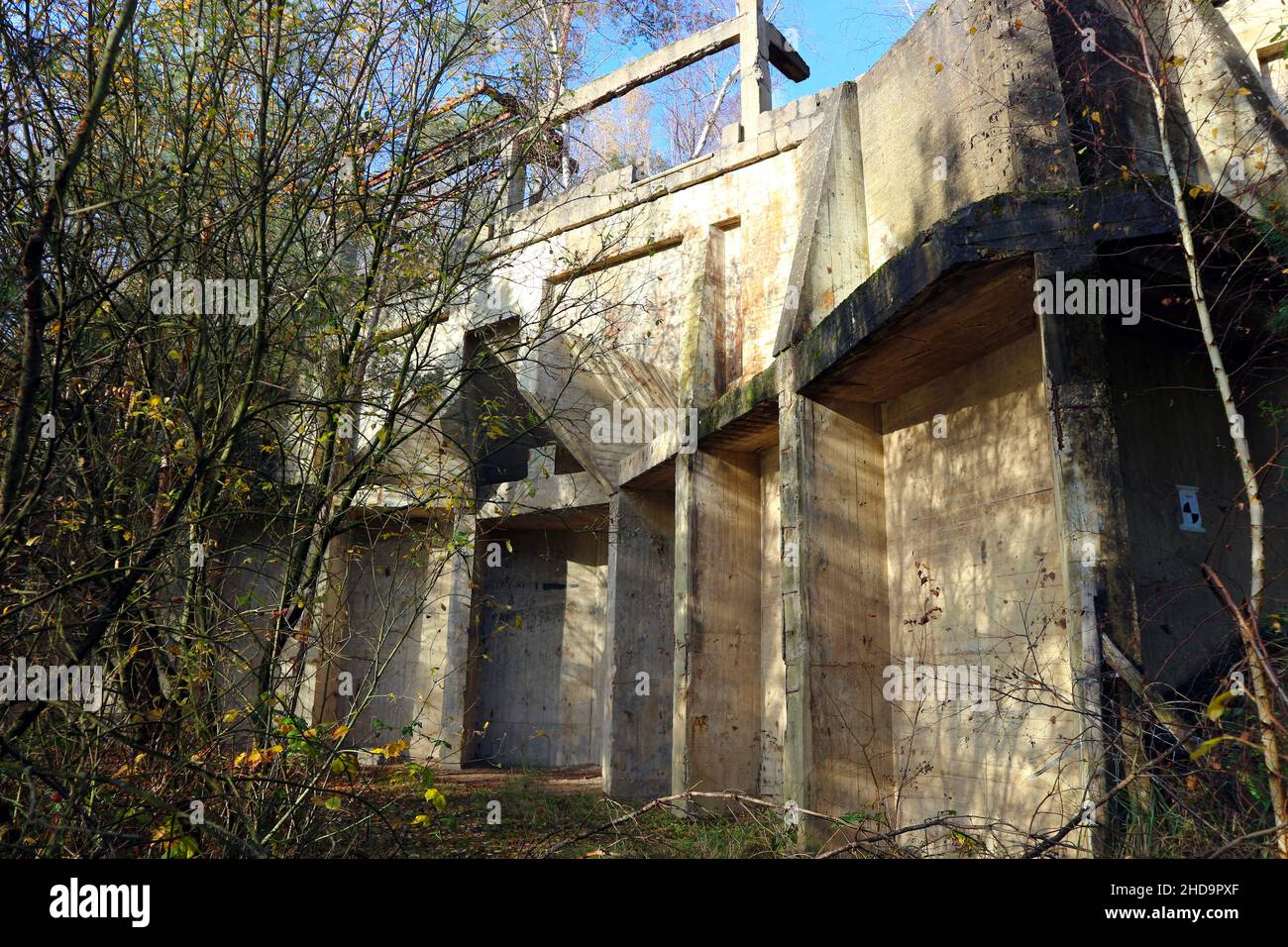 Nahaufnahme eines alten Gebäudes im Nationalpark Dilsen-Stokkem, Belgien Stockfoto