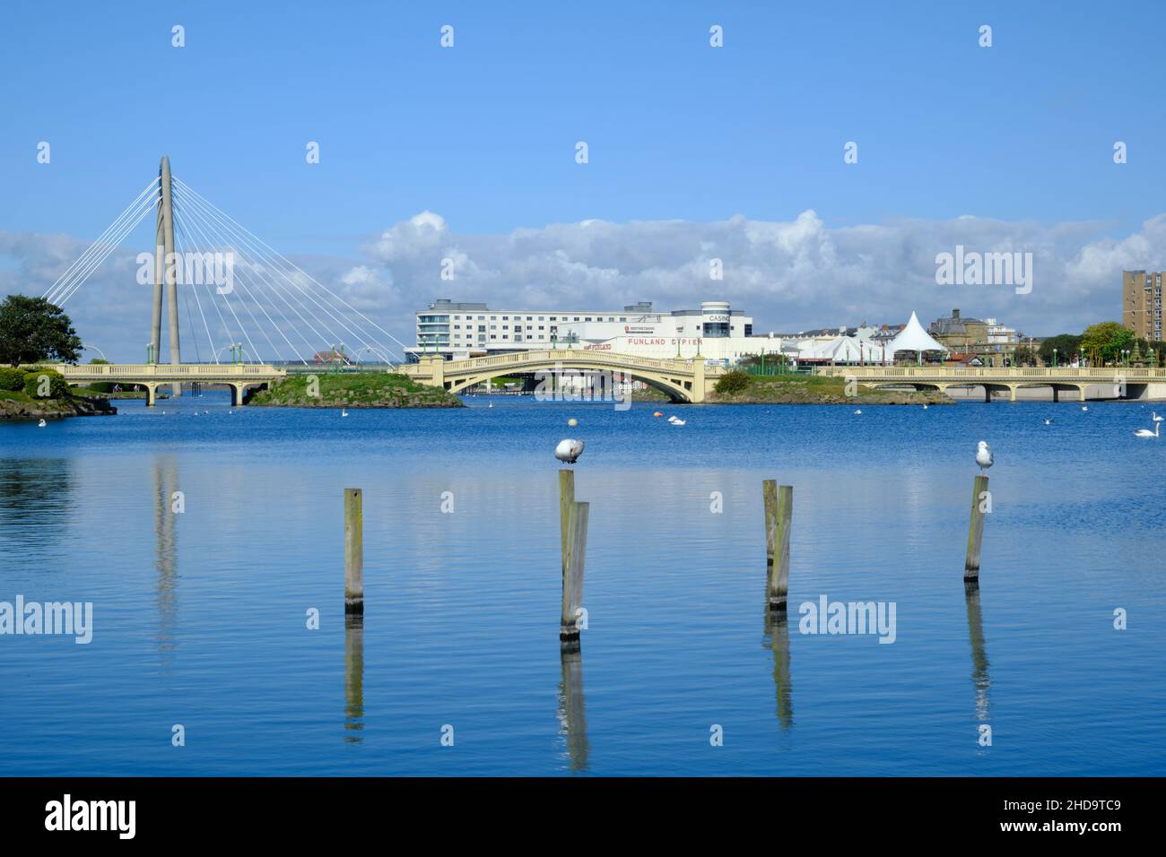 Blick auf den Marine Lake Southport Stockfoto