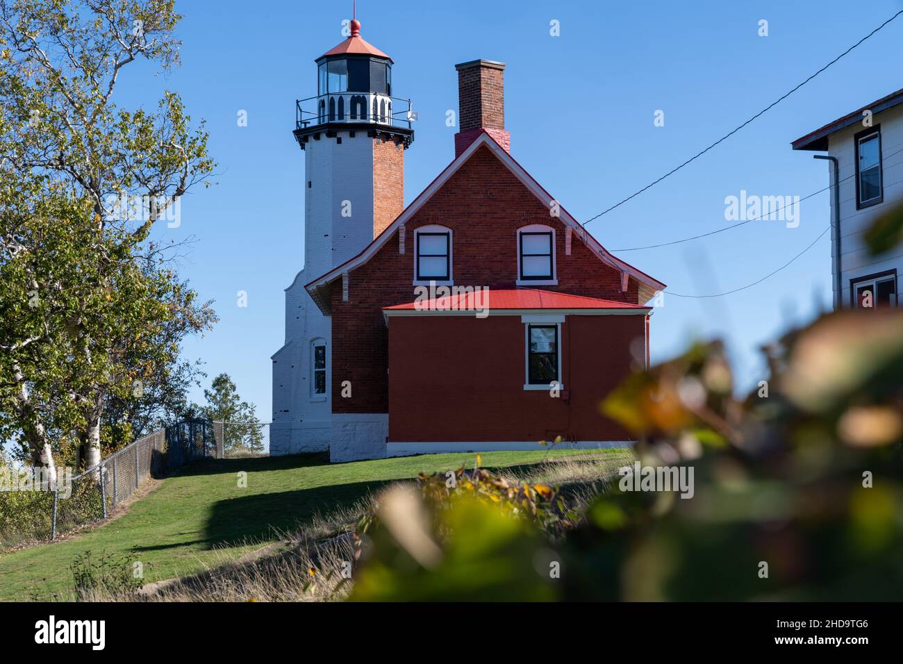 Eagle Harbor Lighthouse am Lake Superior in der Nähe von Copper Harbor, Michigan Stockfoto