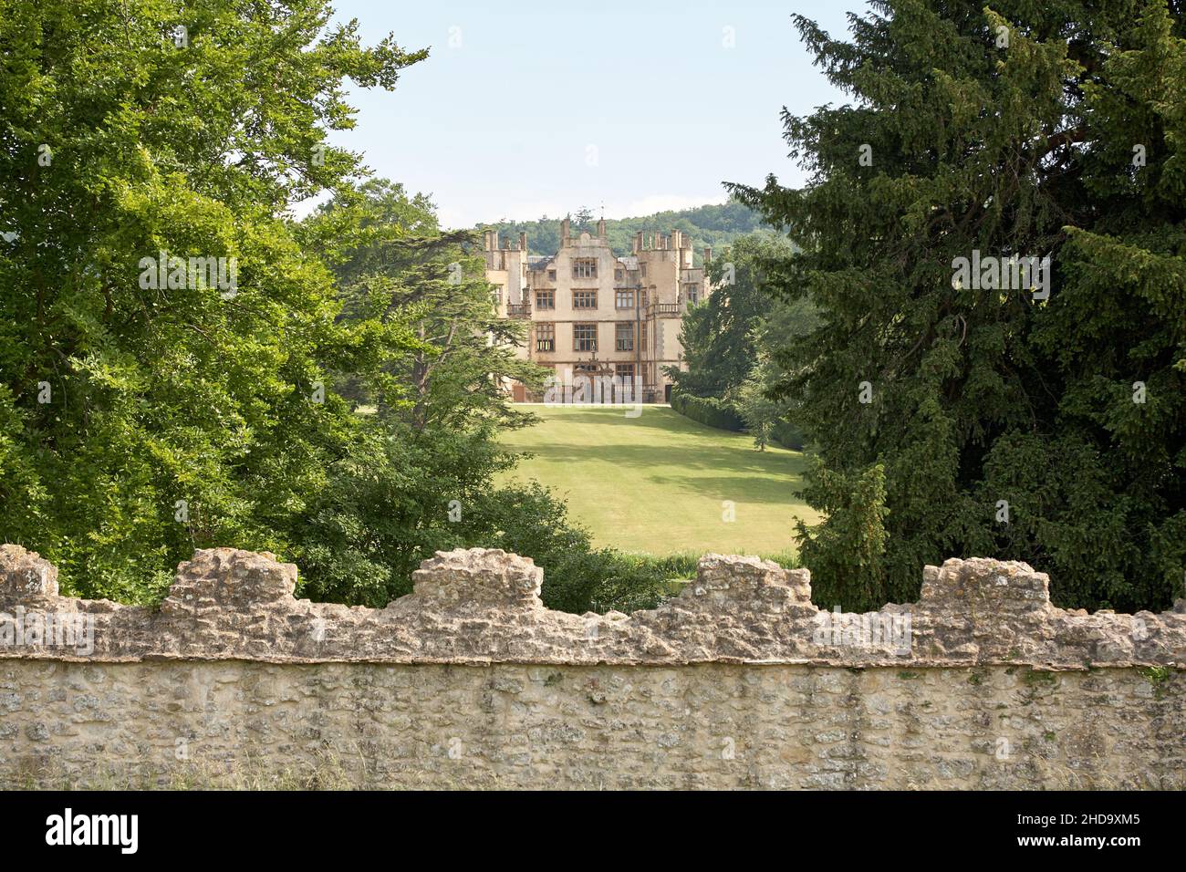 Sherborne Castle von den Mauern des alten Schlosses Stockfoto