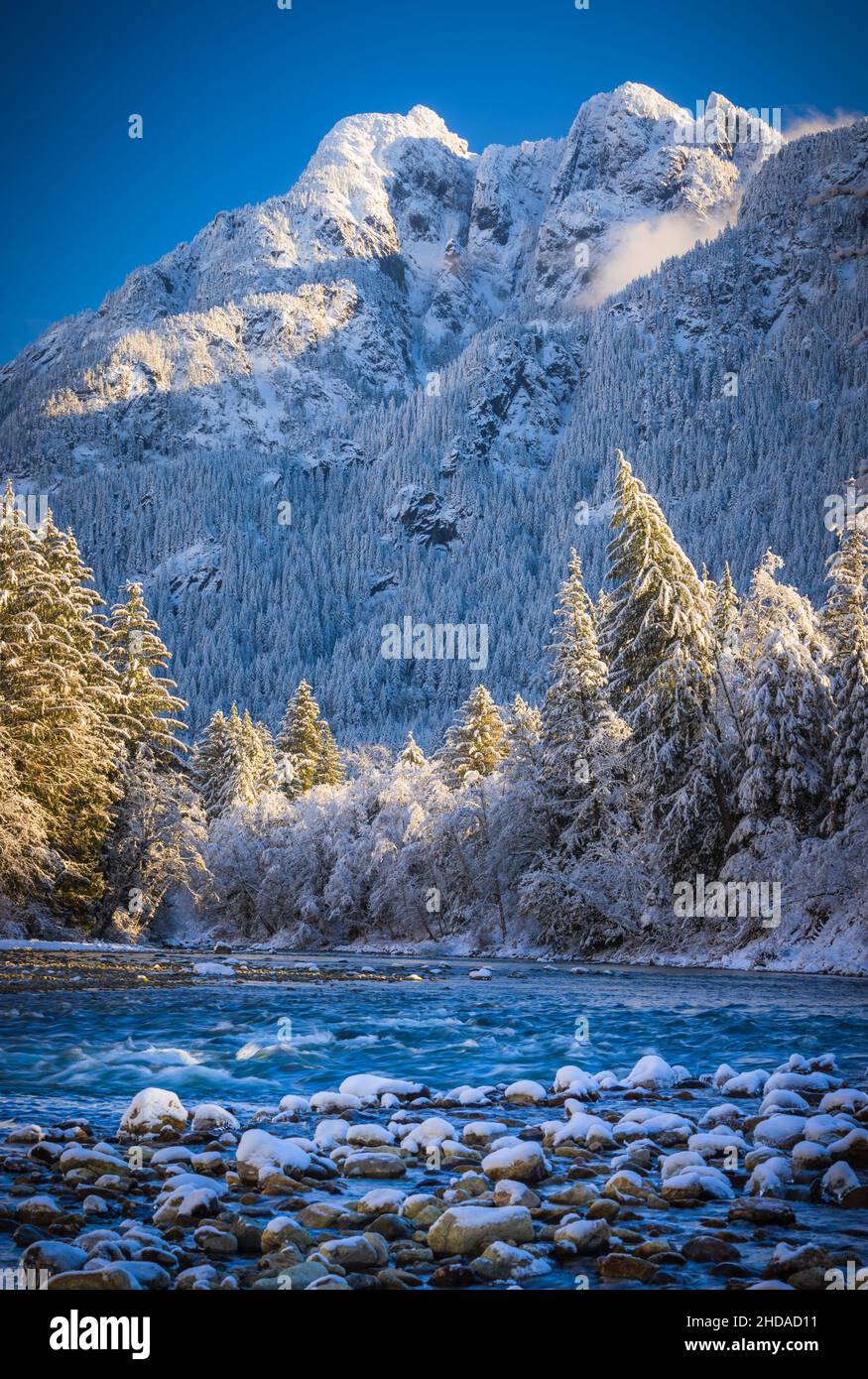 Das Middle Fork Snoqualmie Natural Resources Conservation Area (NRCA) in North Bend, Washington, wurde 2011 gegründet. Stockfoto