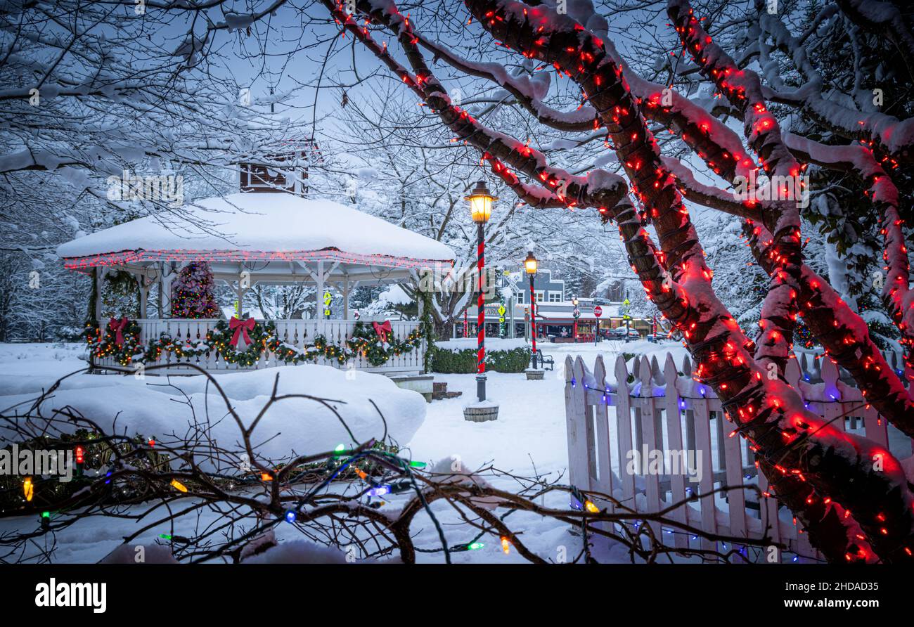 Das Northwest Railway Museum (NRM) ist ein Eisenbahnmuseum in Snoqualmie, King County, Washington. Stockfoto
