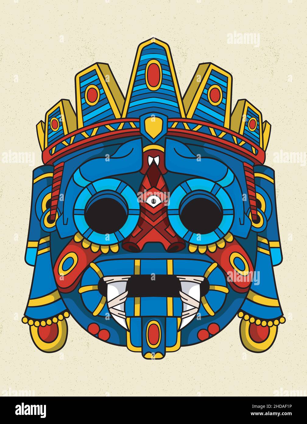 tlaloc Maske des mexikanischen gottes Stock Vektor