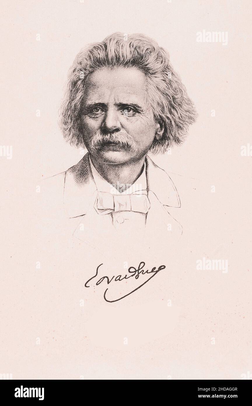 Porträt von Edvard Grieg. Edvard Hagerup Grieg (1843 – 1907) war ein norwegischer Komponist und Pianist. Er gilt weithin als einer der wichtigsten Romantiker Stockfoto