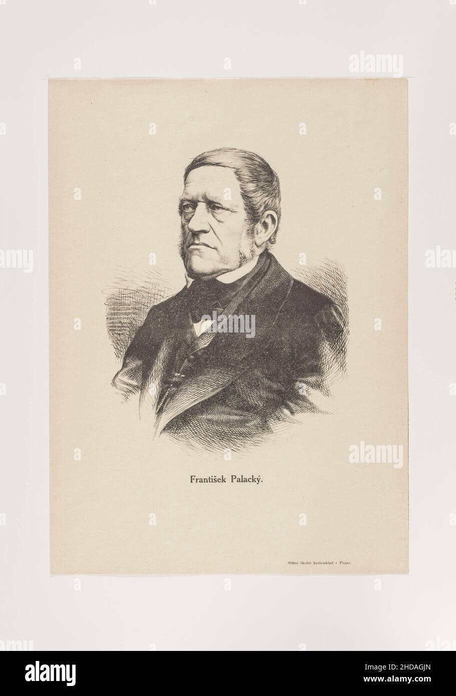Vintage-Porträt von František Palacký (Frantisek Palacky). František Palacký (1798 – 1876) war ein tschechischer Historiker und Politiker, der einflussreichste Stockfoto