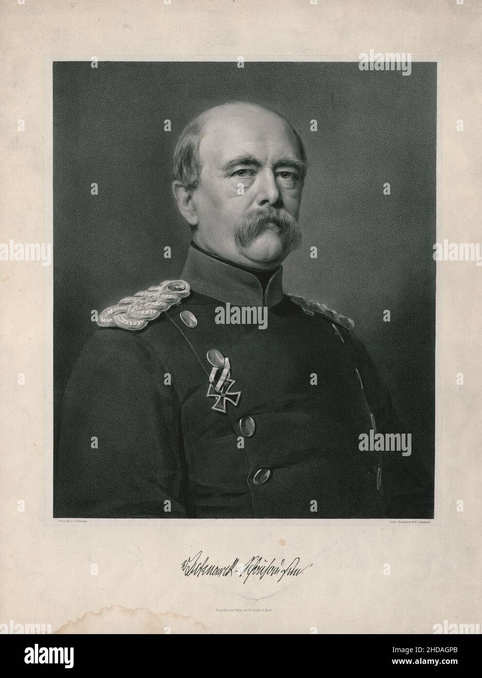 Porträt von Otto von Bismarck. 1880 Otto, Fürst von Bismarck, Graf von Bismarck-Schönhausen, Herzog von Lauenburg (1815–1898) war ein konservativer Deutscher Stockfoto