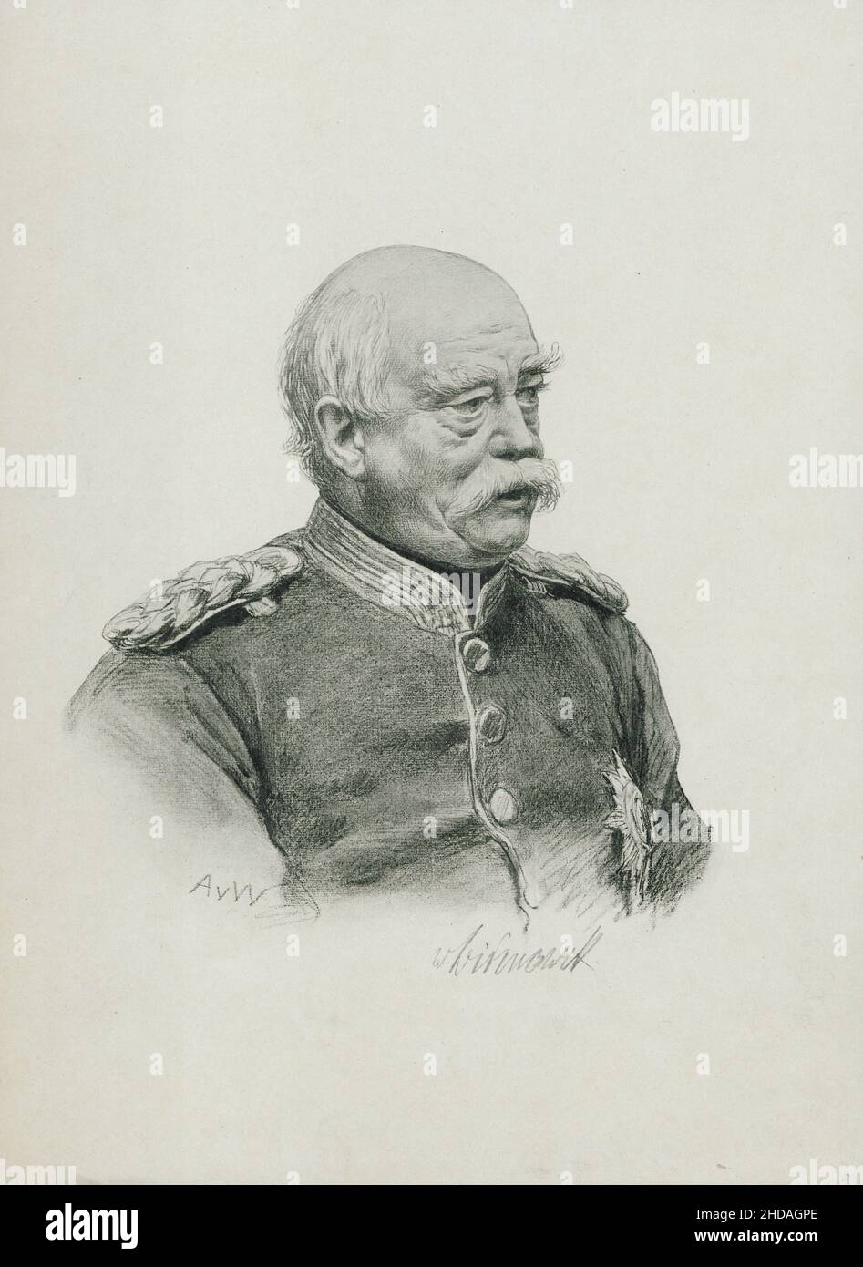 Porträt von Otto von Bismarck. 1880 Otto, Fürst von Bismarck, Graf von Bismarck-Schönhausen, Herzog von Lauenburg (1815–1898) war ein konservativer Deutscher Stockfoto