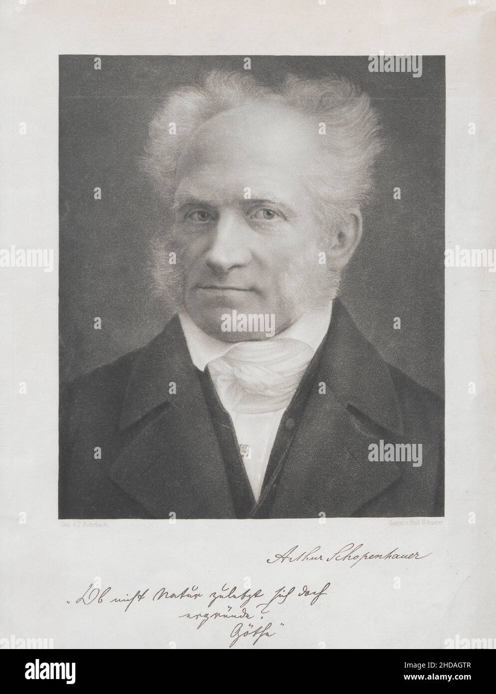 Porträt von Arthur Schopenhauer, 1876 Arthur Schopenhauer (1788 – 1860) war ein deutscher Philosoph. Stockfoto